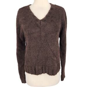 Vintage 90s Express Tricot Mohair Wool Blend Sweater Brown Size Small